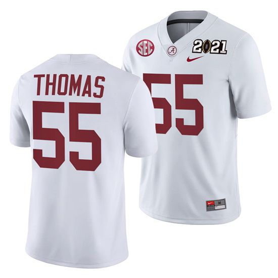 Alabama Crimson Tide Derrick Thomas White 2021 Rose Bowl Champions College Football Playoff College 