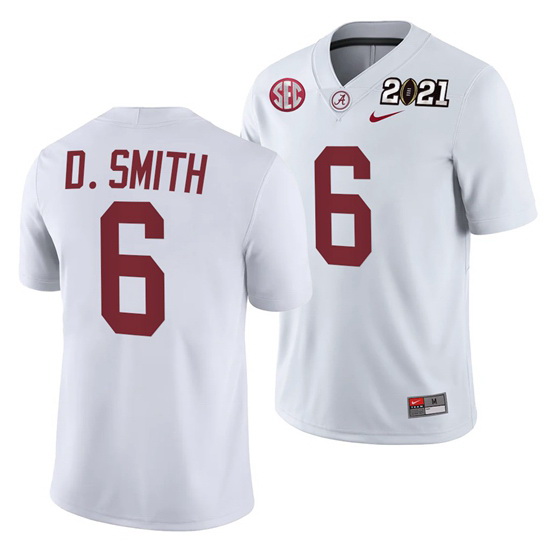 Alabama Crimson Tide Devonta Smith White 2021 Rose Bowl Champions College Football Playoff College F