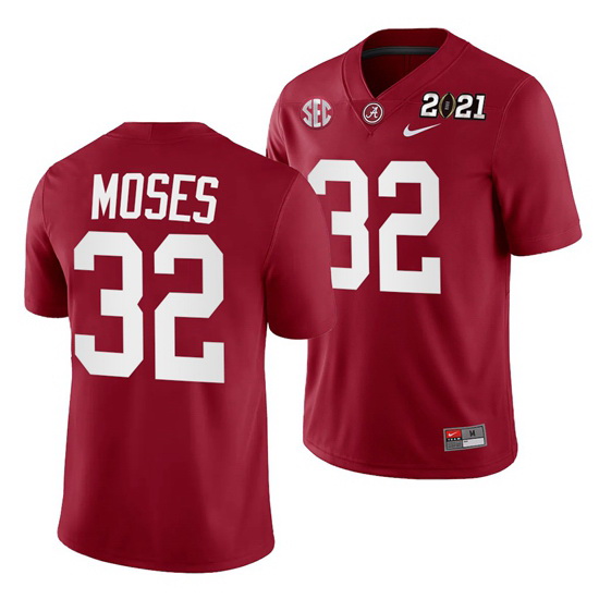 Alabama Crimson Tide Dylan Moses Crimson 2021 Rose Bowl Champion