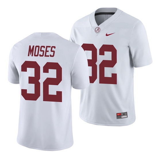 Alabama Crimson Tide Dylan Moses White College Football Men's Ga
