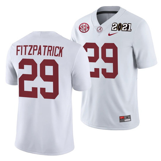 Alabama Crimson Tide Minkah Fitzpatrick White 2021 Rose Bowl Cha