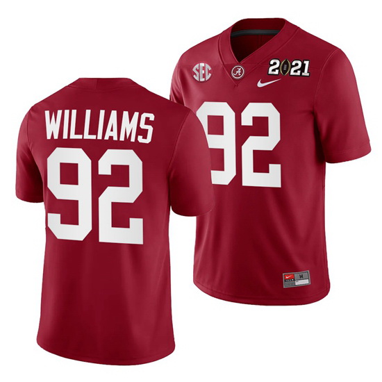 Alabama Crimson Tide Quinnen Williams Crimson 2021 Rose Bowl Cha