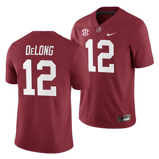 Alabama Crimson Tide Skyer Delong Crimson 2019 Home Game Jersey 