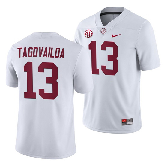 Alabama Crimson Tide Tua Tagovailoa White College Football Men's Away Game Jersey