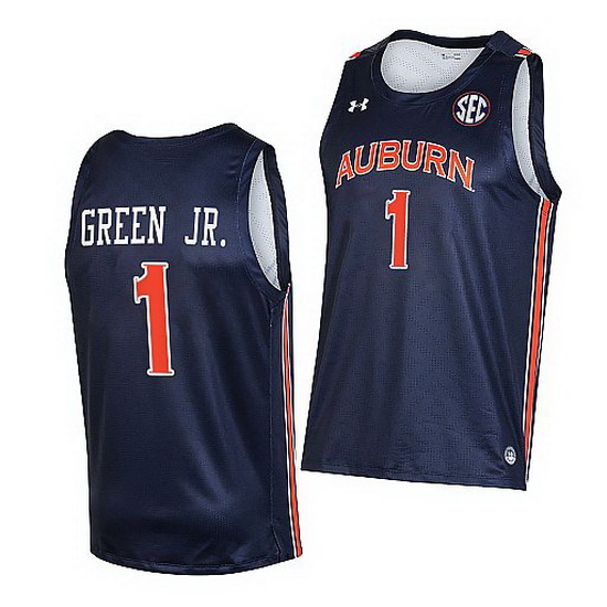 Auburn Tigers Wendell Green Jr. Navy College Basketball 2021 22 