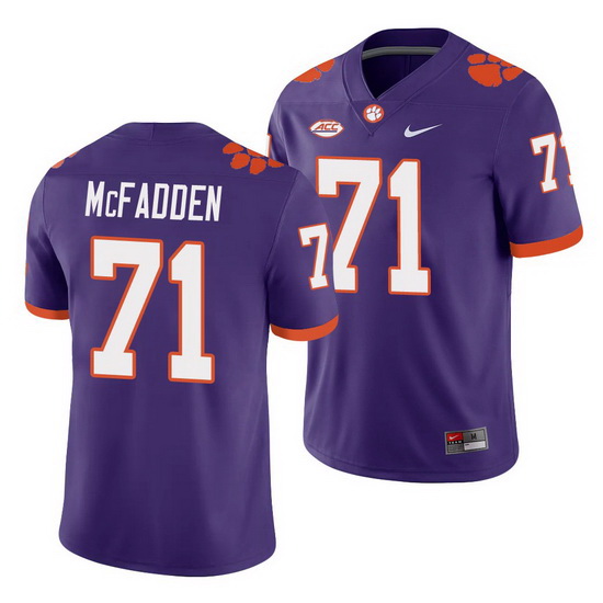 Clemson Tigers Jordan Mcfadden Purple College Football Men'S Jer