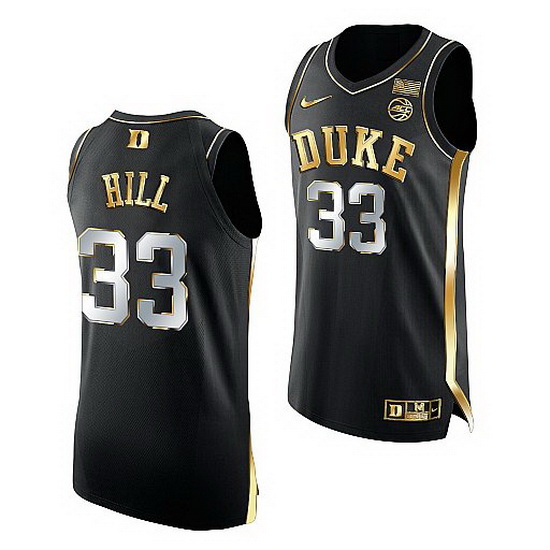 Duke Blue Devils Grant Hill Black Golden Edition Retired Number Jersey