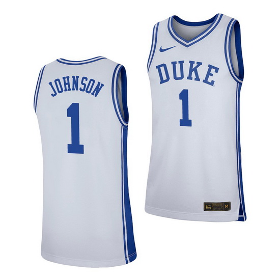 Duke Blue Devils Jalen Johnson White Replica Men'S Jersey