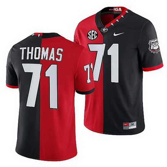 Georgia Bulldogs Andrew Thomas Red Black Split Edition Men Jersey