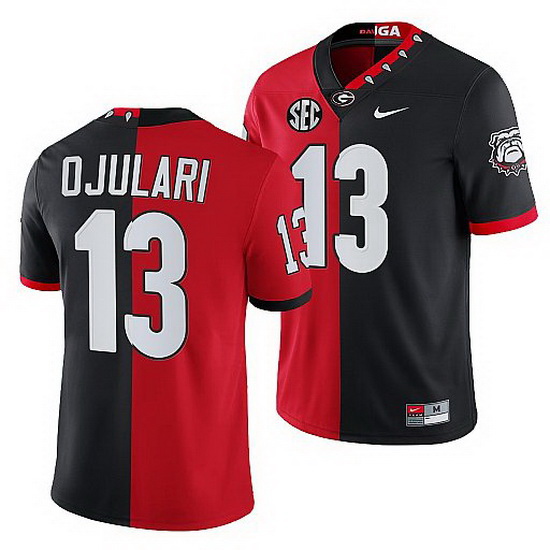 Georgia Bulldogs Azeez Ojulari Red Black Split Edition Men Jersey