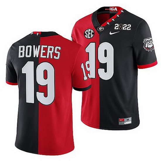 Georgia Bulldogs Brock Bowers Black 2022 National Championship Split Edition Jersey