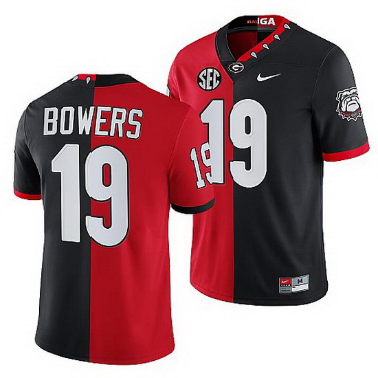 Georgia Bulldogs Brock Bowers Red Black Split Edition Men Jersey