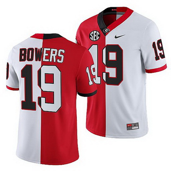 Georgia Bulldogs Brock Bowers Red White Split Edition Men Jersey