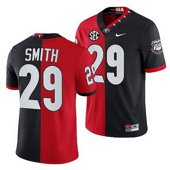 Georgia Bulldogs Christopher Smith Red Black Split Edition Men Jersey