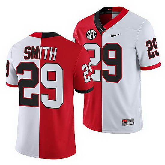 Georgia Bulldogs Christopher Smith Red White Split Edition Men Jersey