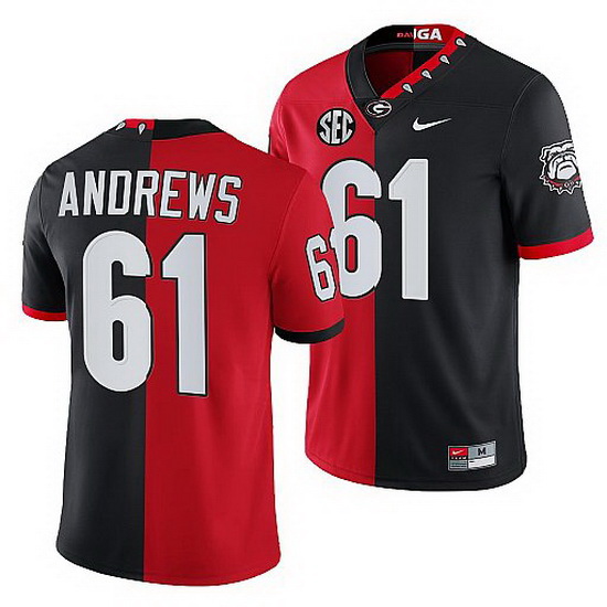 Georgia Bulldogs David Andrews Red Black Split Edition Men Jersey