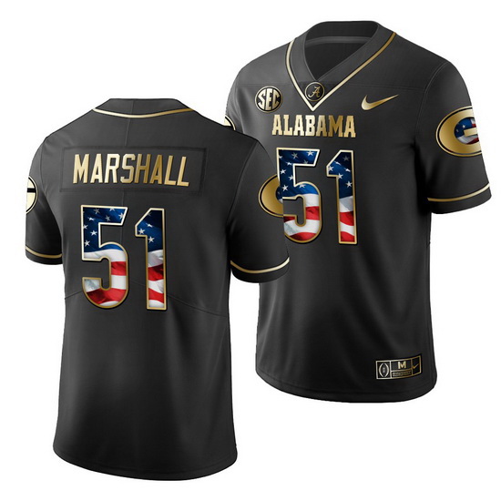 Georgia Bulldogs David Marshall Black Stars And Stripes Men'S Jersey