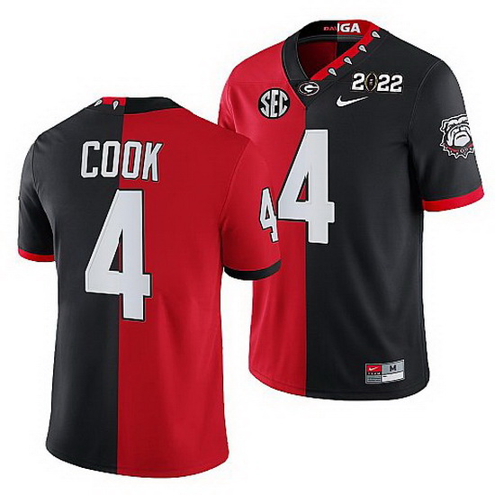 Georgia Bulldogs James Cook Black 2022 National Championship Split Edition Jersey