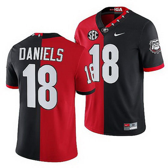 Georgia Bulldogs Jt Daniels Red Black Split Edition Men Jersey