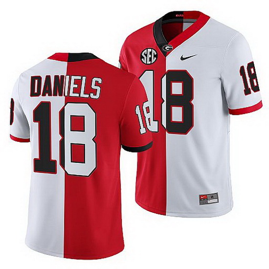 Georgia Bulldogs Jt Daniels Red White Split Edition Men Jersey