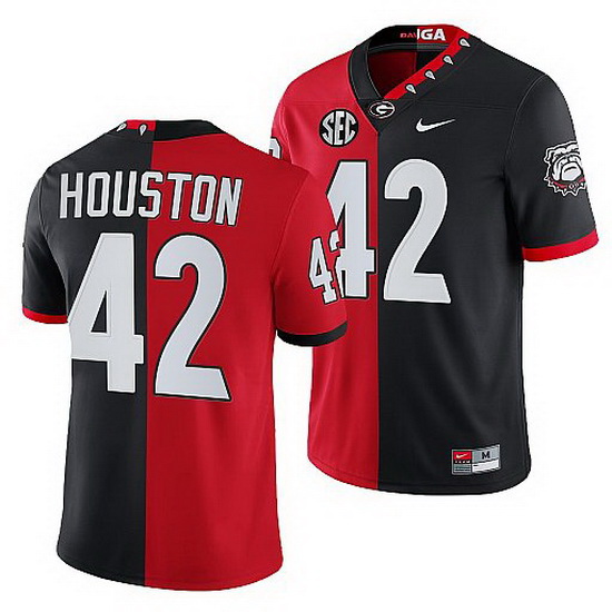 Georgia Bulldogs Justin Houston Red Black Split Edition Men Jersey