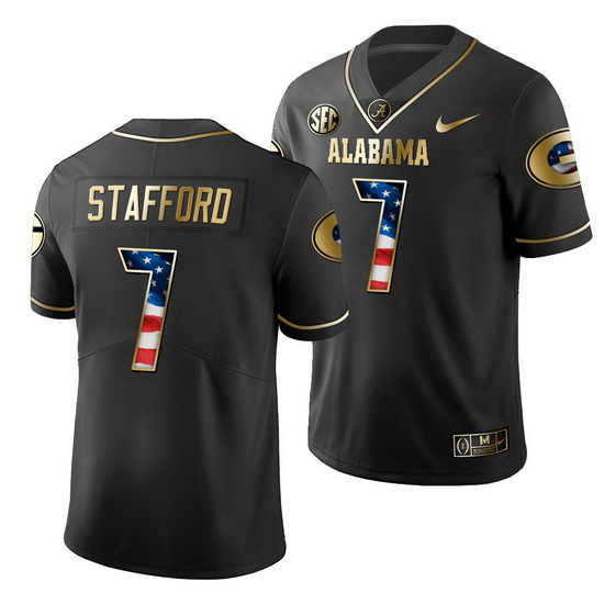 Georgia Bulldogs Matthew Stafford Black Stars And Stripes Men'S Jersey