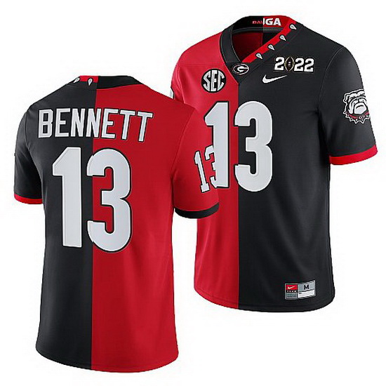 Georgia Bulldogs Stetson Bennett Black 2022 National Championship Split Edition Jersey