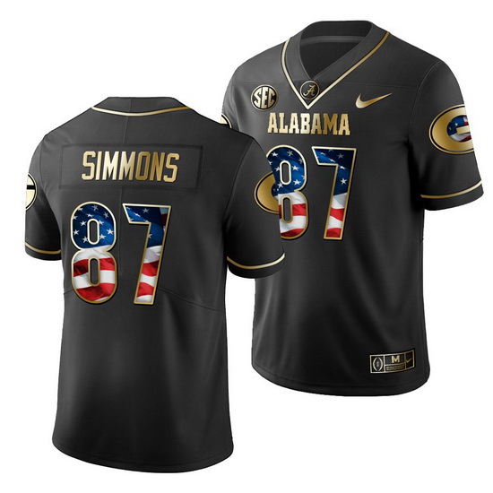 Georgia Bulldogs Tyler Simmons Black Stars And Stripes Men'S Jersey