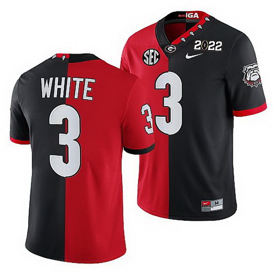 Georgia Bulldogs Zamir White Black 2022 National Championship Split Edition Jersey