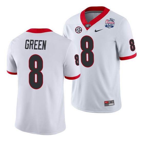 Georgia Bulldogs A.J. Green White 2021 Peach Bowl College Football Jersey