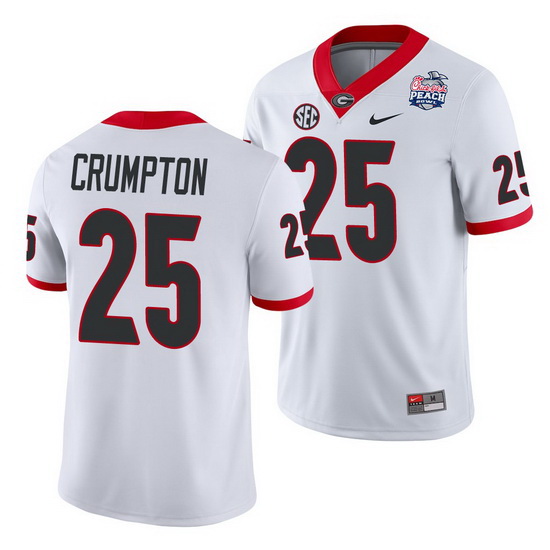 Georgia Bulldogs Ahkil Crumpton White 2021 Peach Bowl College Football Jersey