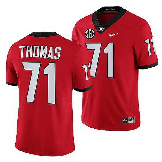 Georgia Bulldogs Andrew Thomas Red College Football Nfl Alumni Jersey 0