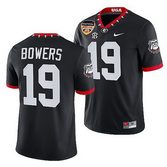 Georgia Bulldogs Brock Bowers Black 2021 Orange Bowl College Football Playoff Jersey