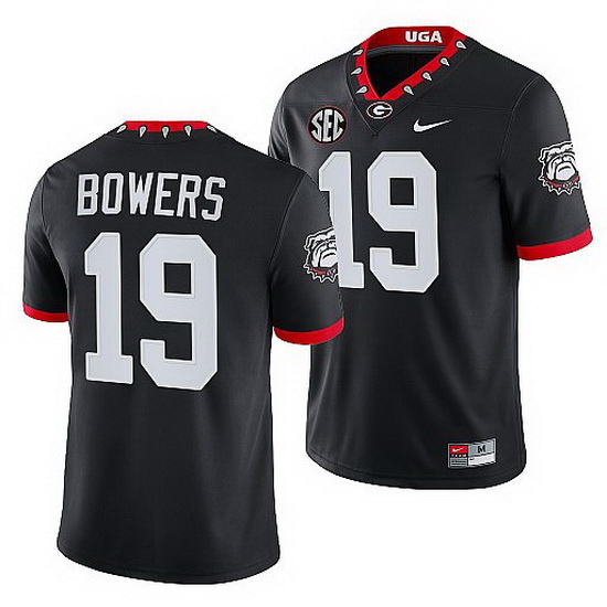 Georgia Bulldogs Brock Bowers Black Mascot 100Th Anniversary Men Jersey