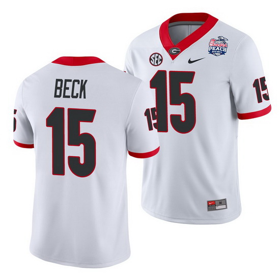 Georgia Bulldogs Carson Beck White 2021 Peach Bowl College Football Jersey