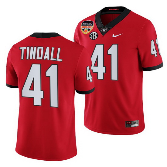 Georgia Bulldogs Channing Tindall Red 2021 Orange Bowl College Football Playoff Jersey