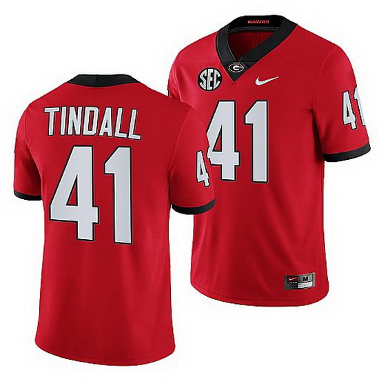 Georgia Bulldogs Channing Tindall Red College Football Game Jersey 0