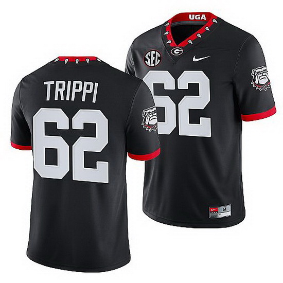 Georgia Bulldogs Charley Trippi Black Mascot 100Th Anniversary Men Jersey