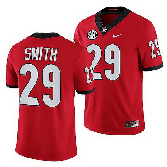 Georgia Bulldogs Christopher Smith Red College Football Game Jersey 0