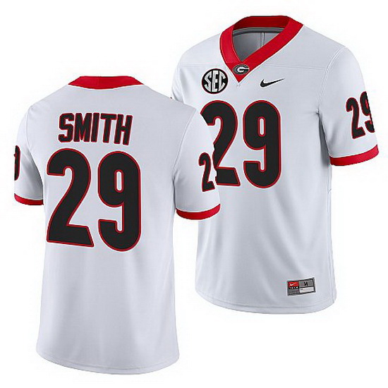 Georgia Bulldogs Christopher Smith White College Football Game Jersey 0