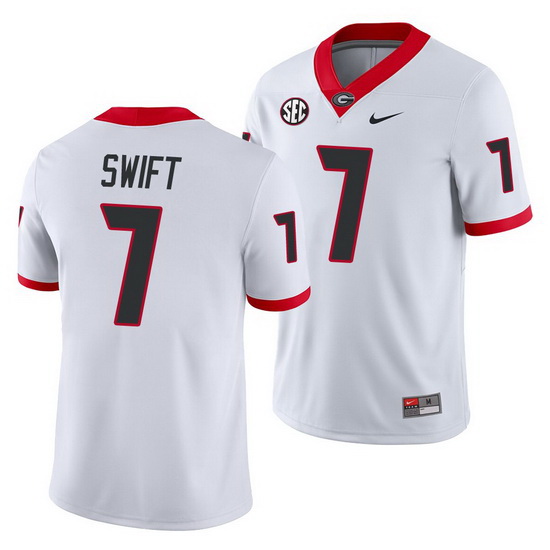 Georgia Bulldogs D'Andre Swift White Away Men'S Jersey