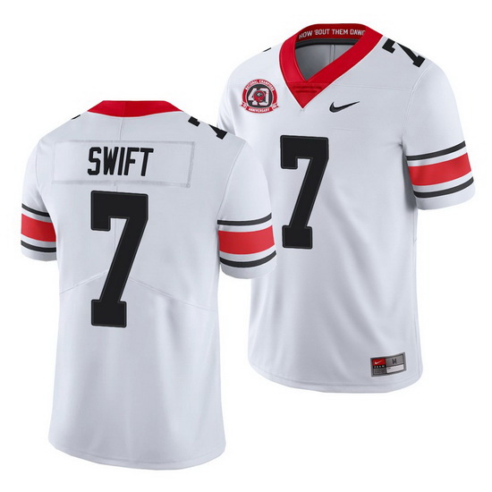 Georgia Bulldogs D'Andre Swift White College Football Men'S Jersey