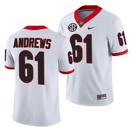 Georgia Bulldogs David Andrews White College Football Nfl Alumni Jersey 0