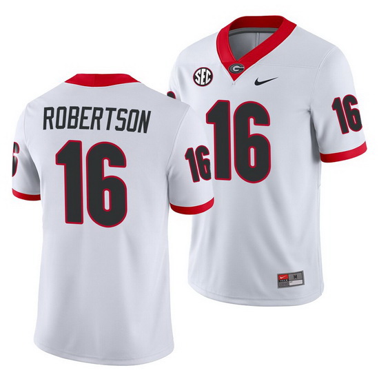 Georgia Bulldogs Demetris Robertson White Away Men'S Jersey