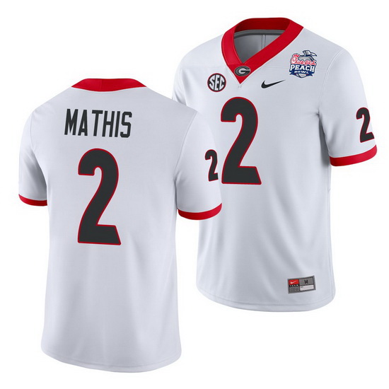 Georgia Bulldogs D'Wan Mathis White 2021 Peach Bowl College Football Jersey