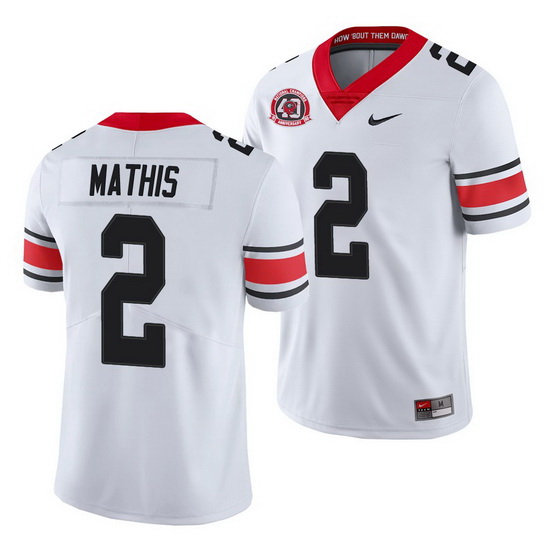 Georgia Bulldogs D'Wan Mathis White College Football Men'S Jersey