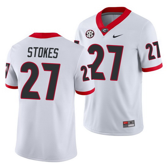 Georgia Bulldogs Eric Stokes White Away Men'S Jersey