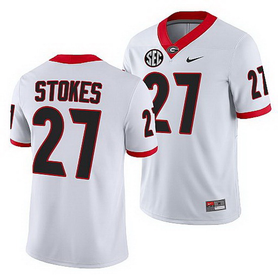 Georgia Bulldogs Eric Stokes White College Football Nfl Alumni Jersey 0