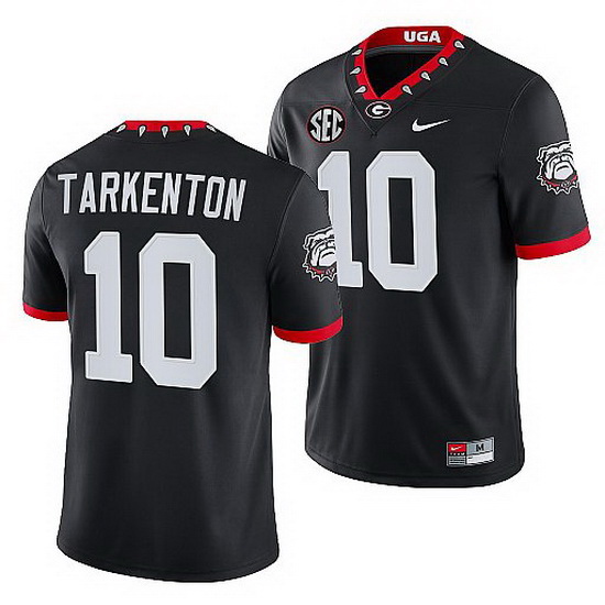 Georgia Bulldogs Fran Tarkenton Black Mascot 100Th Anniversary Men Jersey