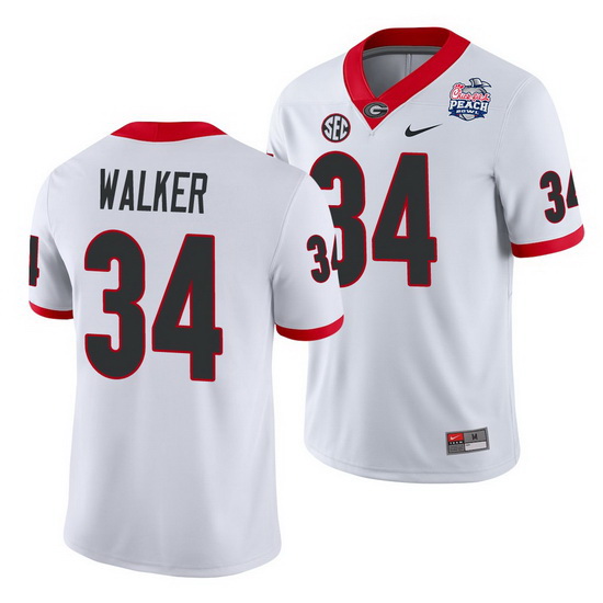 Georgia Bulldogs Herchel Walker White 2021 Peach Bowl College Football Jersey